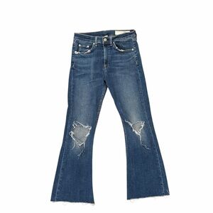 Rag & Bone Jeans Flare Distressed 10 Inch Crop Color Howell 27